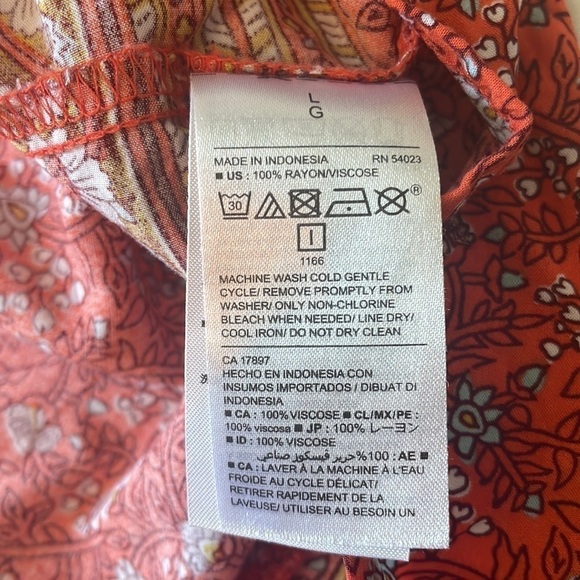 Old Navy Woven Print Dress Red Waist Large - Picture 12 of 12